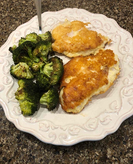 Parmesan Chicken and Roasted Broccoli 