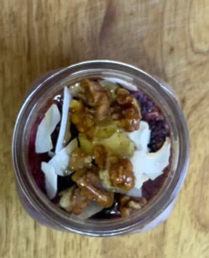 Over Night Oats with Berries & Banana 