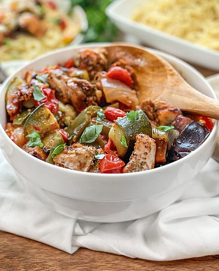 Chicken Ratatouille Sheet Pan Dinner