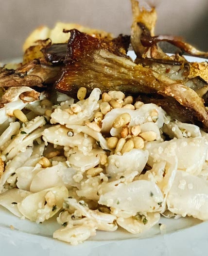White beans with roasted mushrooms & cauliflower