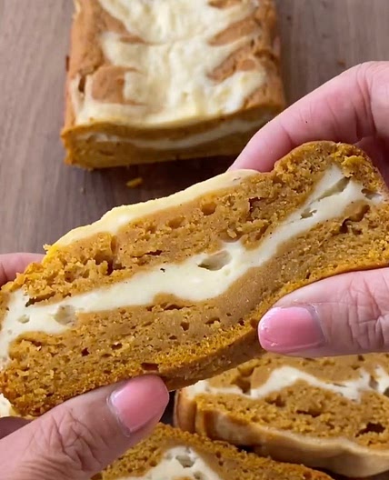Pumpkin Bread with Cream Cheese Filling