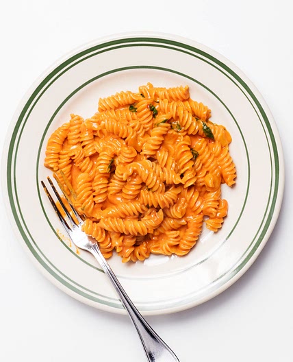 Fusilli alla Vodka with Basil and Parmesan