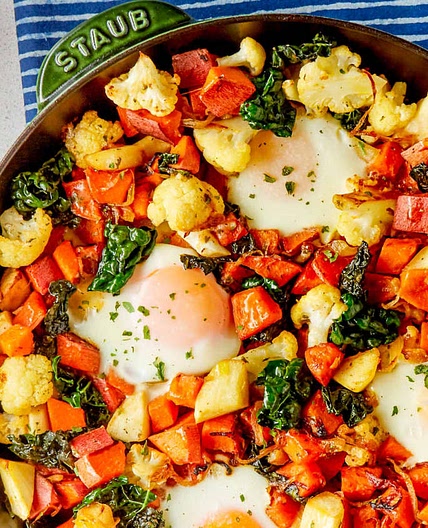 Recipe: Ranch Sweet Potato Skillet with Baked Eggs