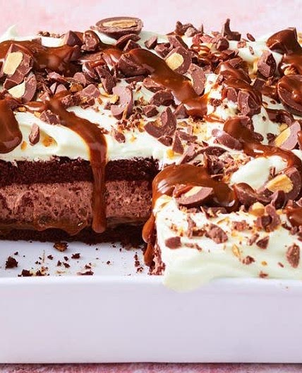 Choc caramel dessert lasagna