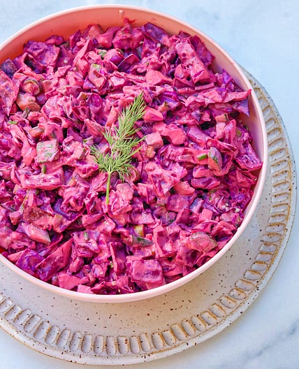 Pink Princess Salad (with creamy beet dill dressing)