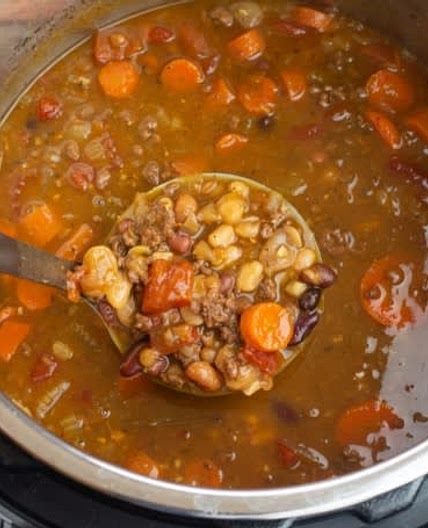 Instant Pot Bean Soup with Ground Turkey