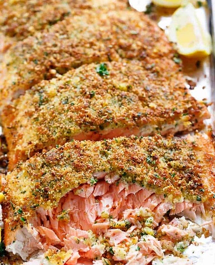CRISPY GARLIC PARMESAN SALMON
