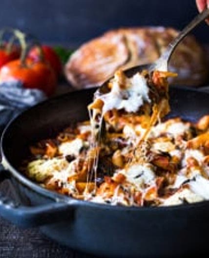 Baked Ziti with Spinach & Mushrooms