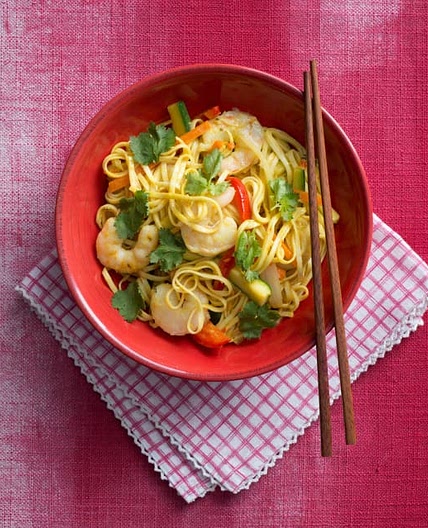 Prawn and noodle stir-fry