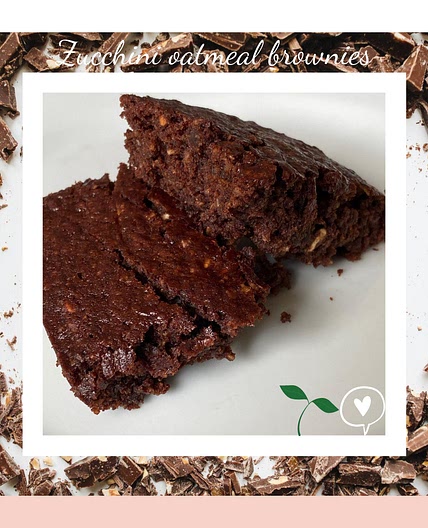 Vegan zucchini oat brownie