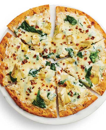 Spinach Artichoke Alfredo Pizza