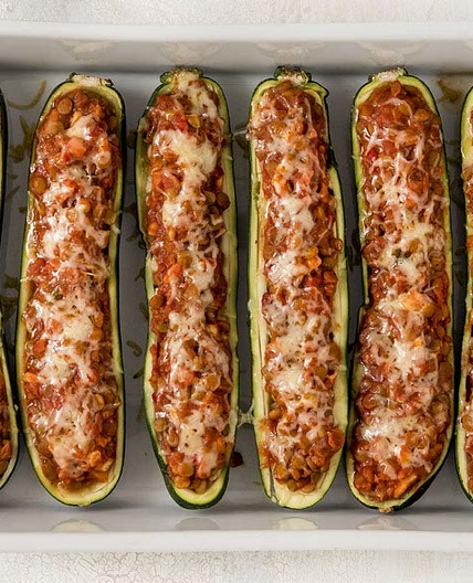 Vegetarian Sloppy Joe Zucchini Boats