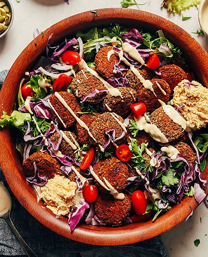 Baked Quinoa Black Bean Falafel