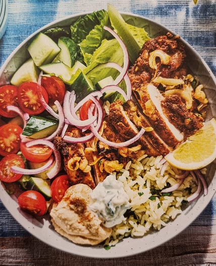 Chicken Greek gyro bowls