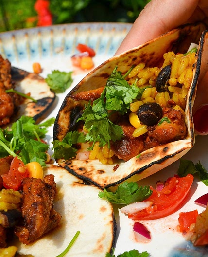 Spicy Adobo Chicken Tacos
