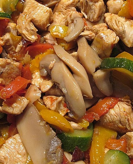 Schnelle Low Carb Puten-Gemüse-Pfanne