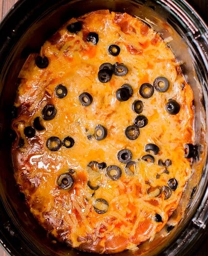 Slow Cooker Chicken Enchilada Casserole