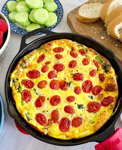 Mediterranean Frittata with Spinach and Feta Cheese