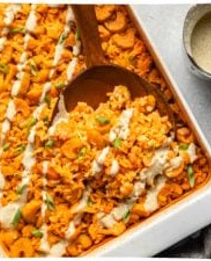 Buffalo Cauliflower & Chickpea Casserole