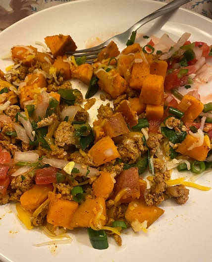 Turkey sweet potato skillet 
