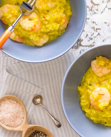 Prawn and saffron risotto