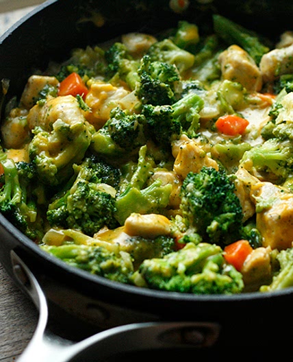 One Skillet Chicken, Broccoli and Cheese Recipe
