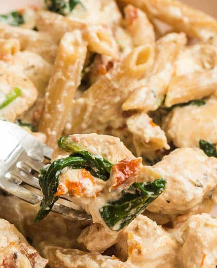 Healthy Tuscan Chicken Pasta Recipe