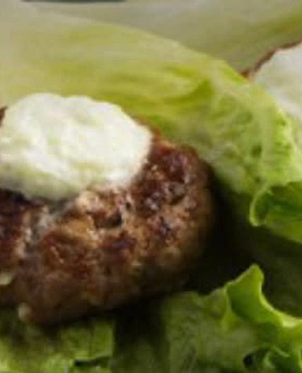 Broiled Greek Burgers with Lettuce Wraps