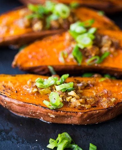 Kyoto Roasted Sweet Potatoes with Miso, Ginger and Scallions