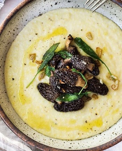 Polenta with Wild Mushrooms, Garlic and Sage