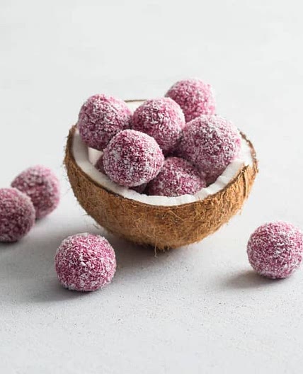 Coconut and beetroot balls