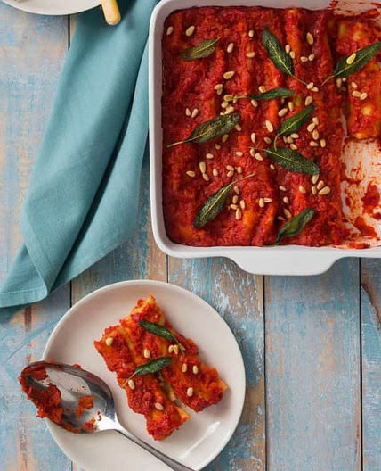 Pumpkin and ricotta cannelloni