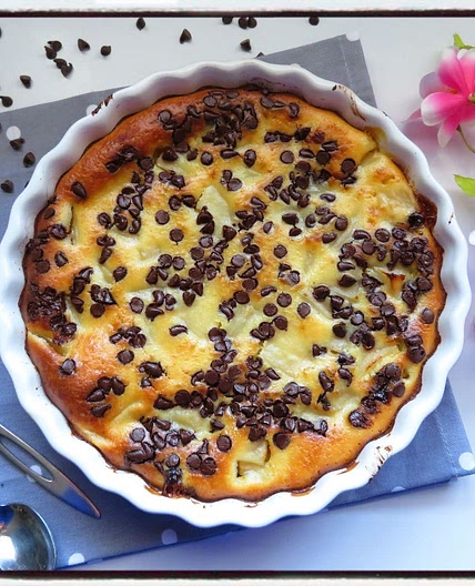 Clafoutis poires et pépites chocolat 