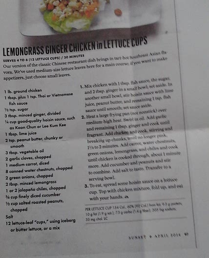 Lemongrass Ginger Chicken in Lettuce Wraps