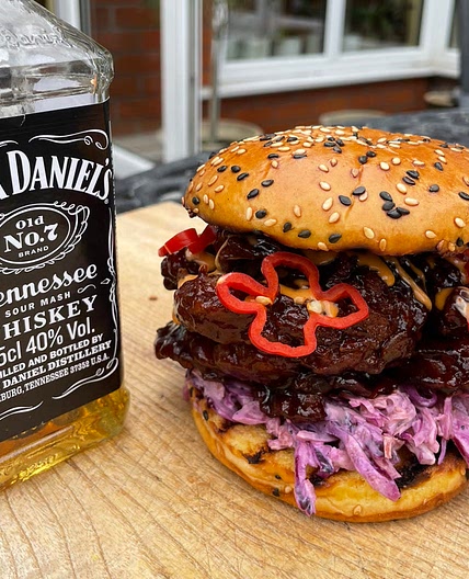 BBQ Whiskey Glazed Oyster Mushroom Burger