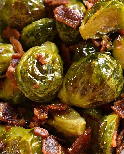 Maple Bacon Roasted Brussels Sprouts
