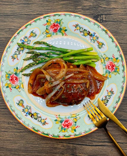 Hamburger Steak with Onion Gravy Sauce