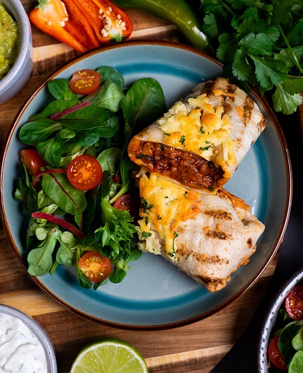 Cheesy Oven Baked Sausage Burritos by Pureety