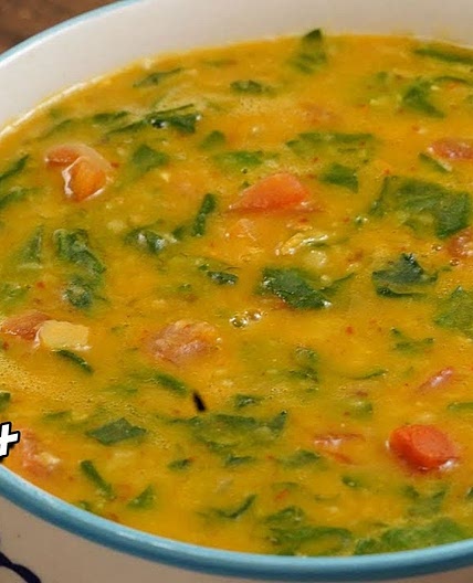 Palak Dal Recipe - Dhaba Style Dal Palak - Spinach & Lentil Curry - Varun