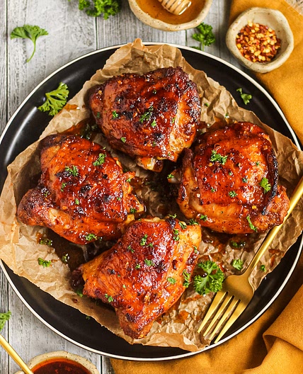 Hot Honey Butter Chicken Thighs