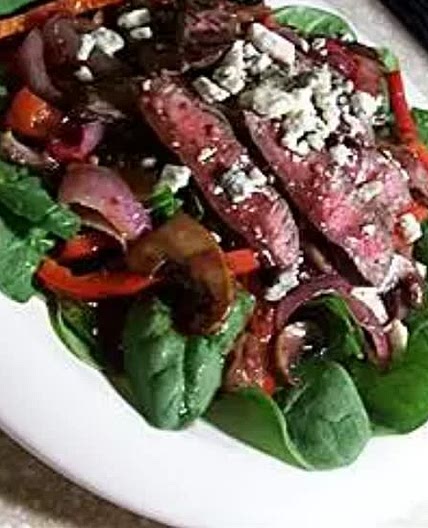 Flat Iron Steak and Spinach Salad
