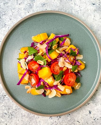 Tropical Mango Salad with Coconut Flakes