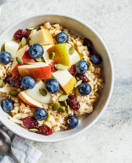 Bircher Muesli with Apple, Berries, Walnut & Pumpkin Seeds