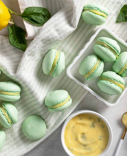 Lemon Basil Macarons