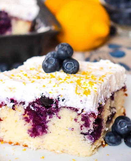 Lemon Blueberry Poke Cake
