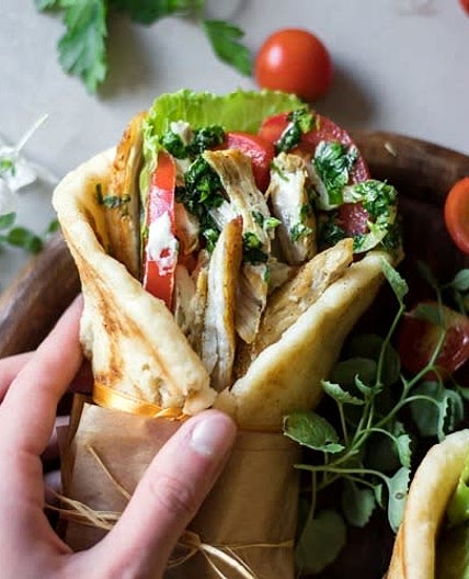 Low-fodmap PB Chicken Gyro - Vegan & GF