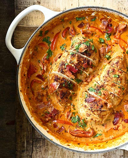 Creamy Garlic Red Pepper Chicken