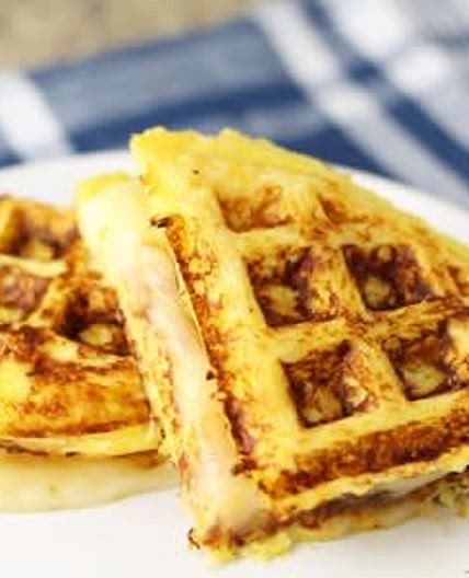 Spaghetti Squash Waffle Grilled Cheese