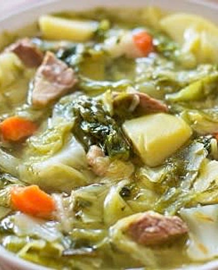 Boiled Dinner Soup. (Ham & Cabbage Soup)