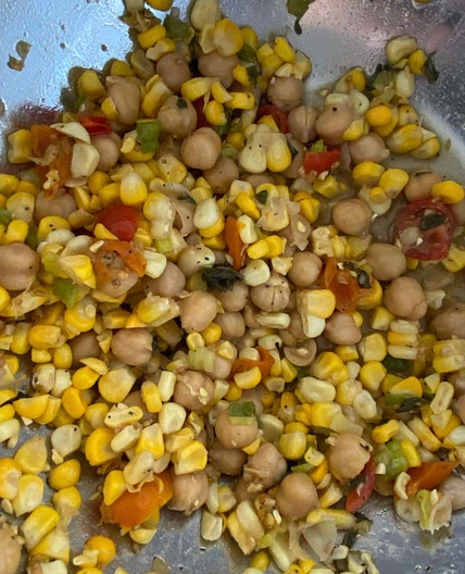 Summer Chickpea Salad w/ Honey Garlic Lime Vinaigrette